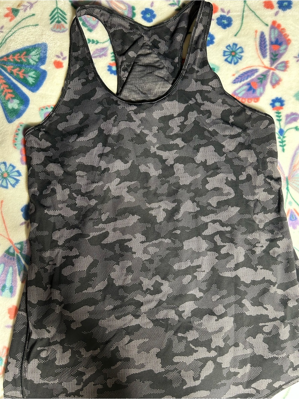 lululemon athletica Black & Gray Camouflage Racerback Tank